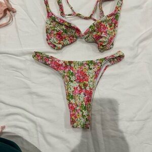 Floral Bikini and Pink Bikini Set